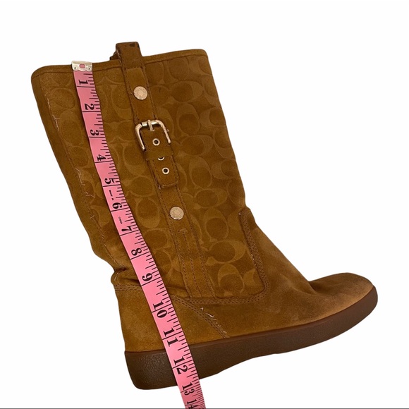 Coach Suede Signature Tulip Winter Boots - Tan - Picture 12 of 13